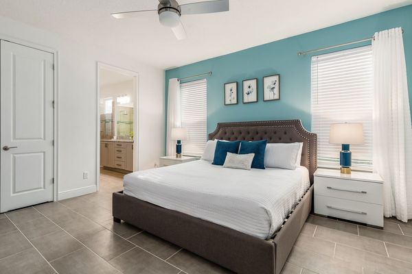 Take a nap in the upstairs bedroom with a king size bed
