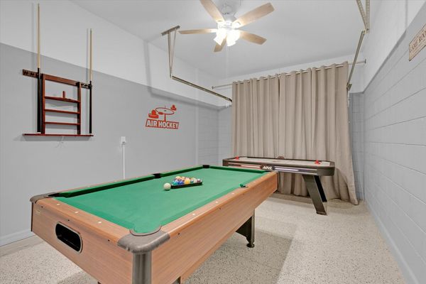 Game Room
Pool Table
Air Hockey
Has AC