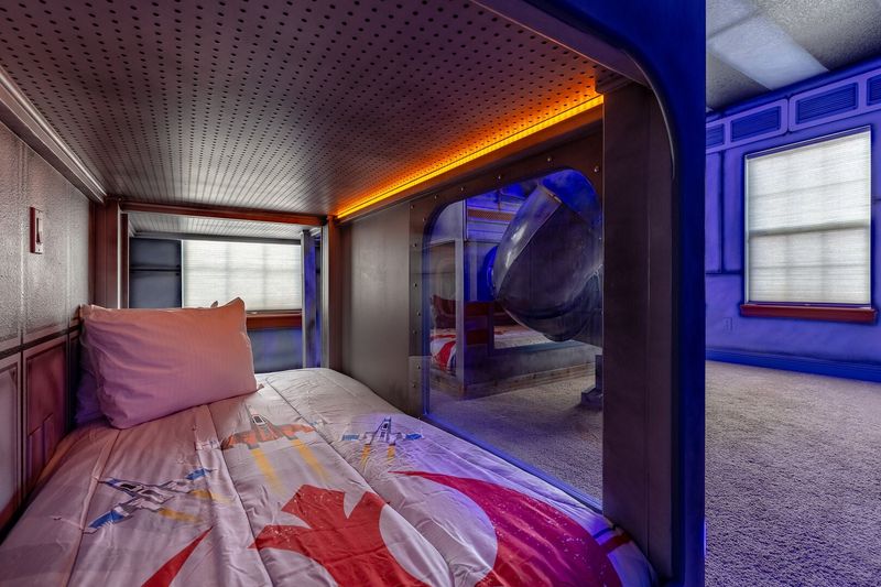 LED lights light up the beds