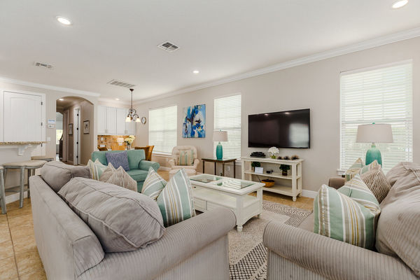 Watch a show or movie on the SMART TV with the entire family.