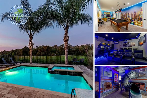 Welcome to Magical Hideaway a 3,300+ sq. ft. vacation rental with a private pool overlooking the golf course | Photos updated: April 2021