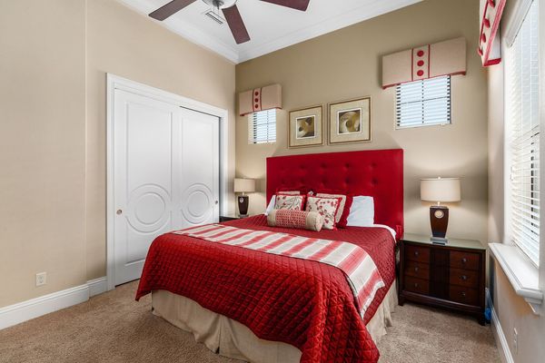 Master suite bedroom 6 located on the second floor has a 55-inch SMART TV