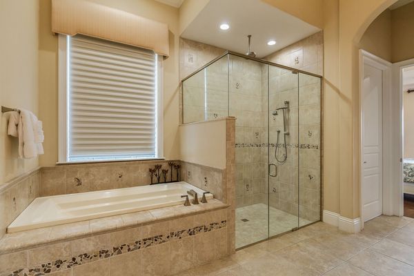 Garden tub and walk-in shower
