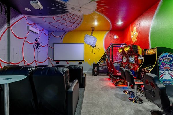 There's lots of fun and entertainment in the movie/arcade room