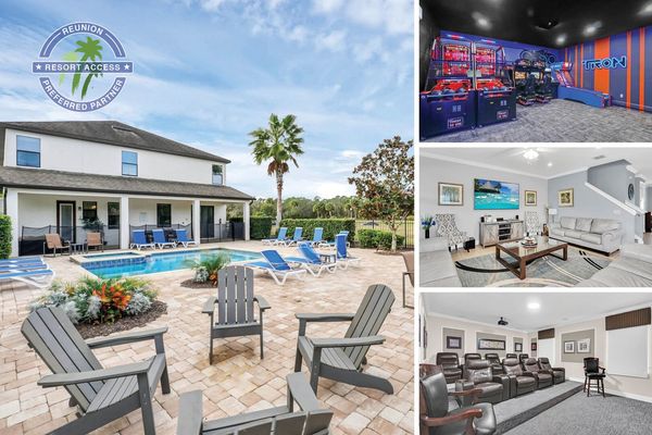 Welcome to the stunning Grand Traverse Paradise, a lavish 8-bedroom pool home boasting the most private yard in Reunion. | Photos updated: December 2023