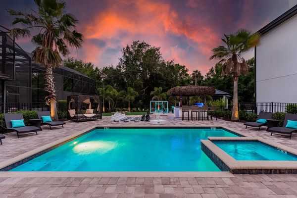 Spend the night under the Florida twilight poolside