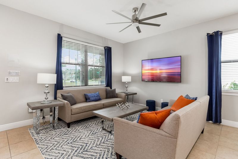 Sit back and relax in the living room while you catch up on your favorite show