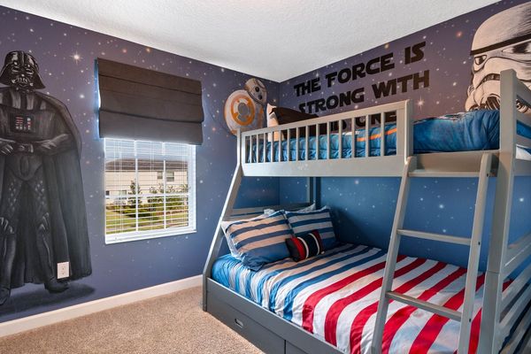 Twin/Double bunk bed + Twin Trundle 
Bedroom 5
Star Wars Theme