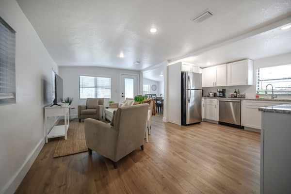 Open concept living room and kitchen