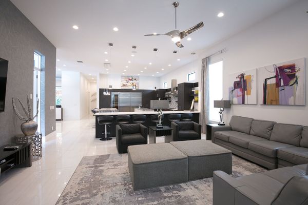 More sitting at the second breakfast bar