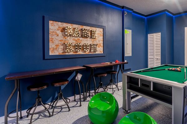 Game Room (Angle)
Pool Table flips to Air Hockey.
Also Has a ping pong table topper