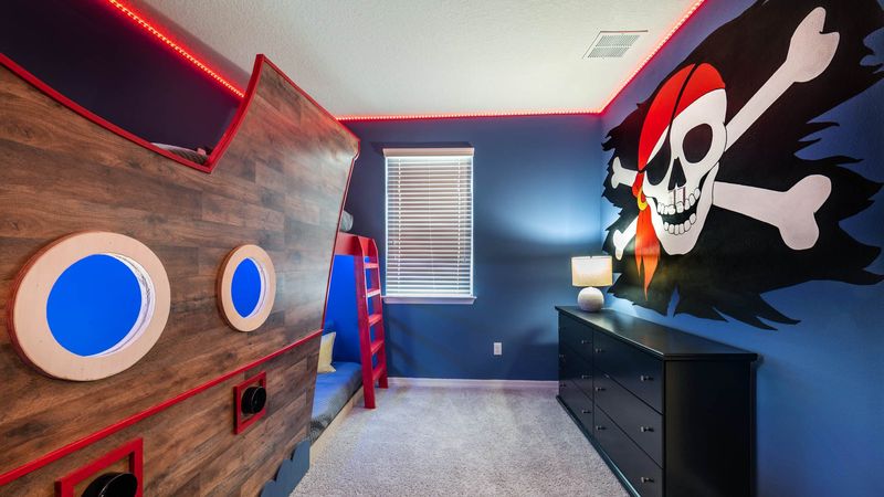 Bedroom 5 (Angle)
2 - 43" Roku TVs
1 in the upper bunk and 1 in the lower bunk
