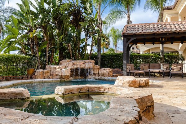 The spillover spa is perfect for relaxing on vacation