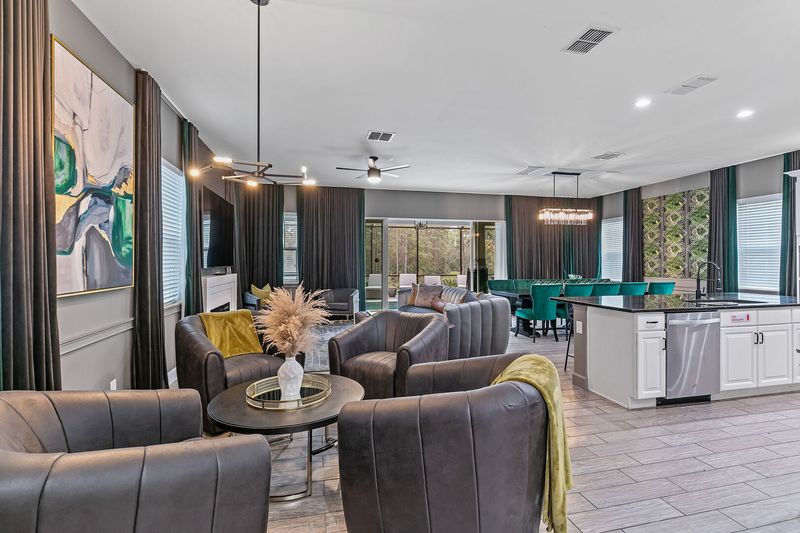 The open floor plan is perfect to allow all of the family to gather together