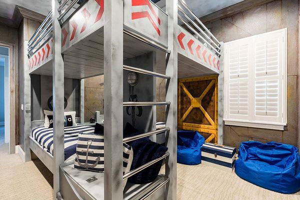 Fully furnished bunk bed themed bedroom