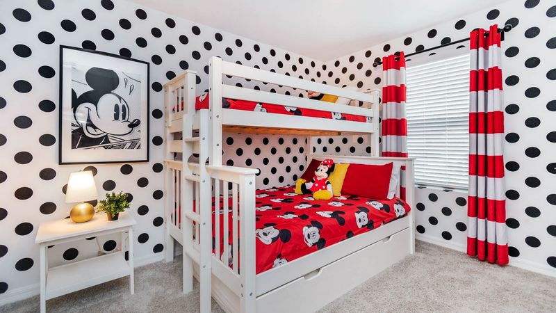 Twin/Double + Twin Trundle Suite 
Bunk Bedroom 4 Upstairs