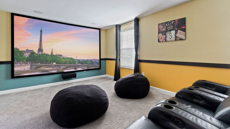 Theater Room
Sound System
Projector with 12ft Screen
