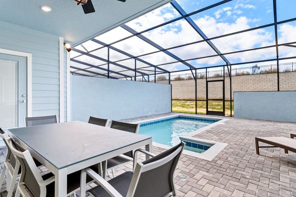 Patio Dining
Pool Faces West