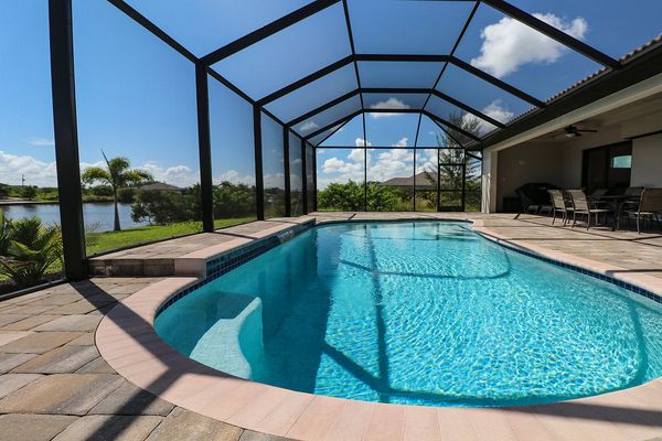 Private pool on enclosed lanai