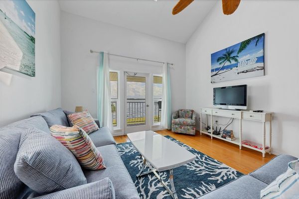Living room overlooks the river