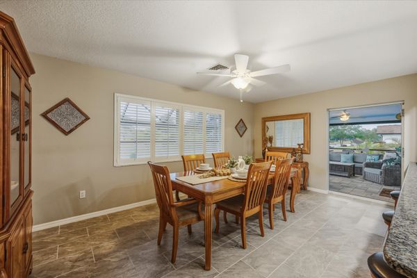 Dining area. Dining table seats 6 with additional seating for 3 at the kitchen island