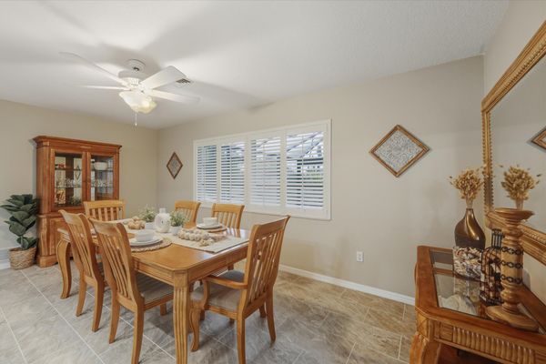 Dining area. Dining table seats 6 with additional seating for 3 at the kitchen island