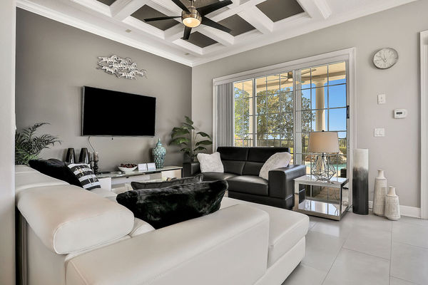 Curl up on one of the two couches and chat with family and friends in this great hangout space.