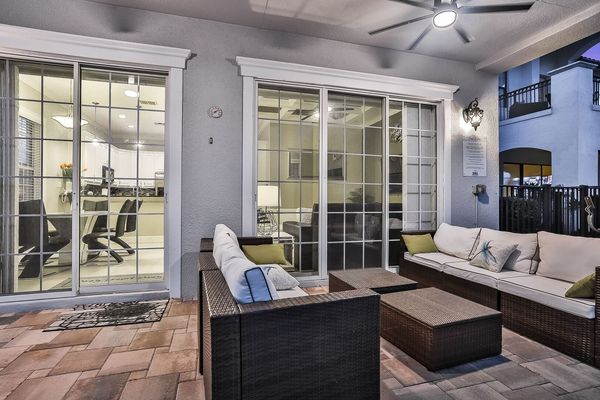 This comfortable patio seating is a great spot to enjoy conversation with friends and family.