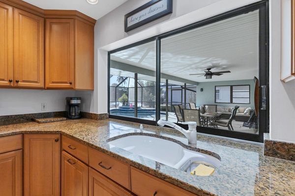 Overlooking the pool