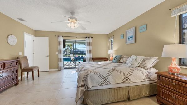 King master bedroom with patio access