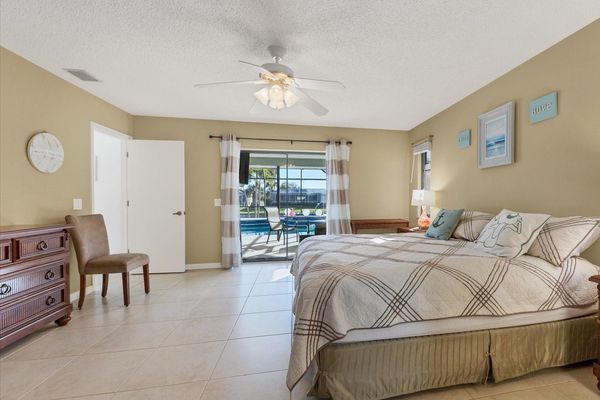 King master bedroom with patio access