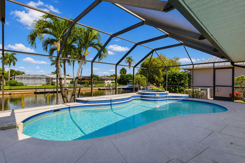 Sparkling pool overlooking the canal.