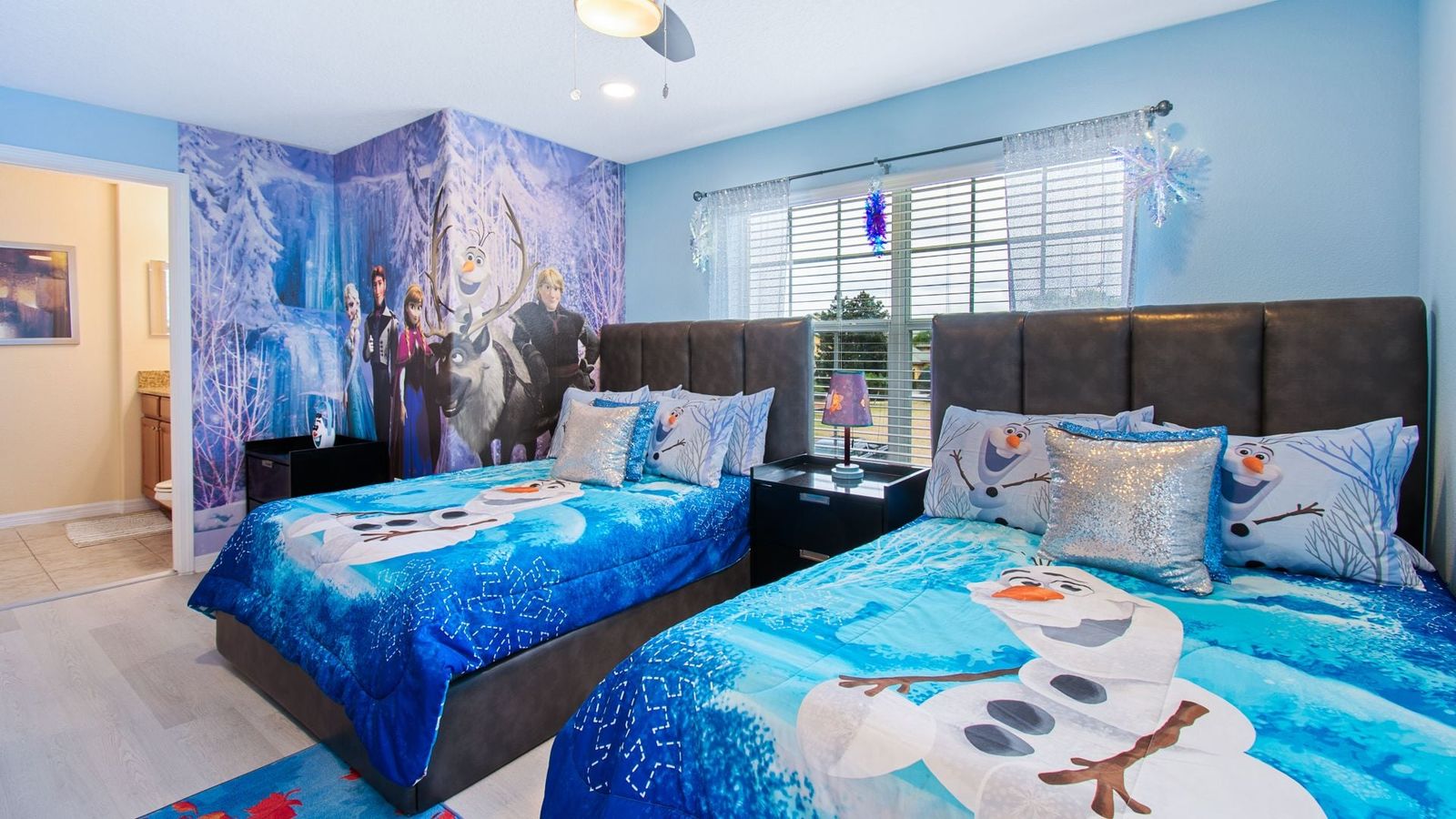 Two Doubles Suite Bedroom 5 Upstairs - Frozen Theme
Attached Bathroom