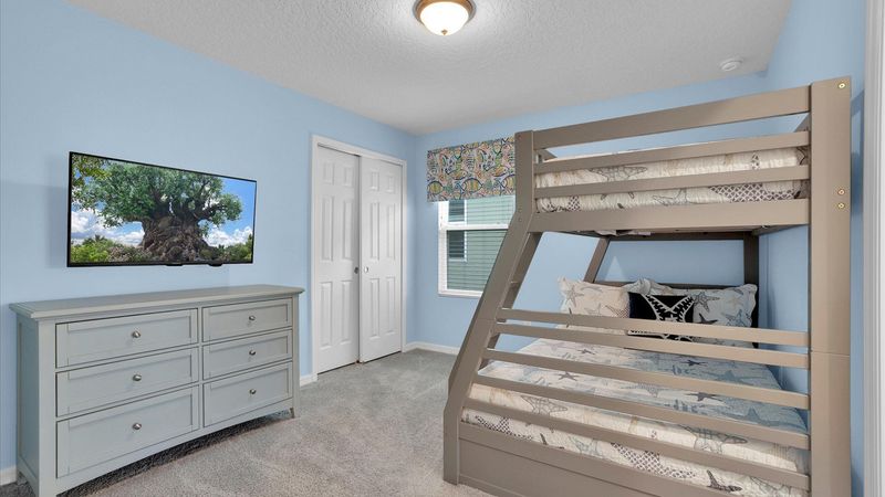 Twin/Double Bunk Bedroom 8
Upstairs-Shared Bathroom
43" Roku TV