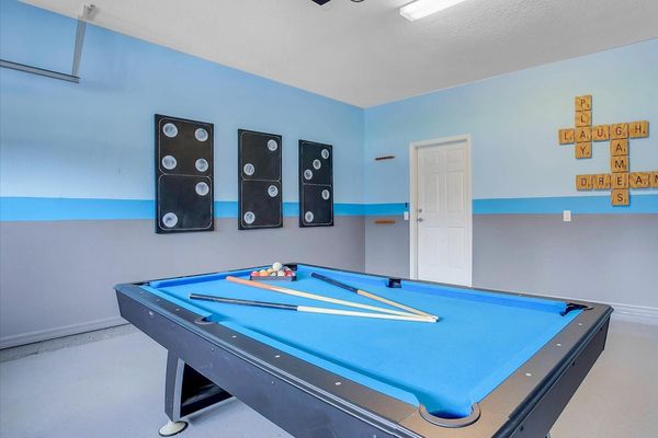 Game Room
Pool Table
Pac Man Video Arcade-not shown
Has AC