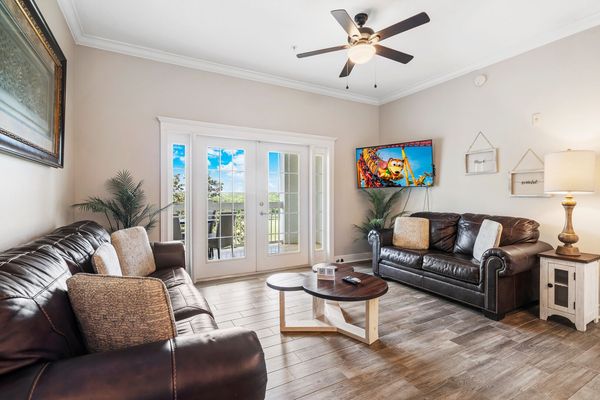 Catch up on a favorite TV show on the wall-mounted TV