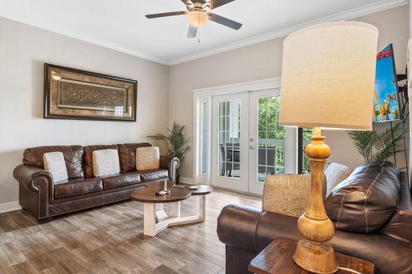 Cozy up on the comfortable sofas in the living room