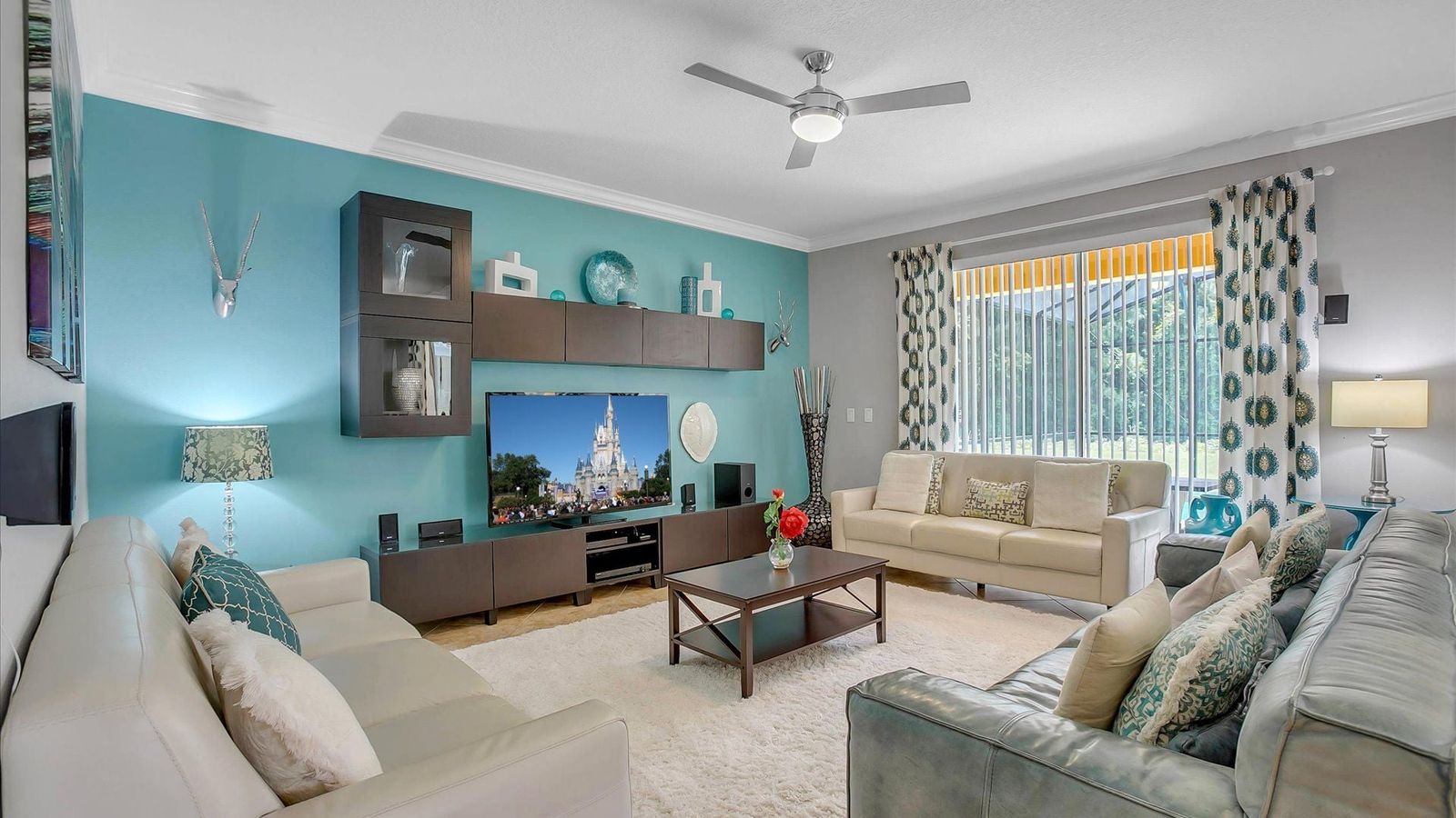Living Room
60" Smart TV Sound System With Multiple Speakers