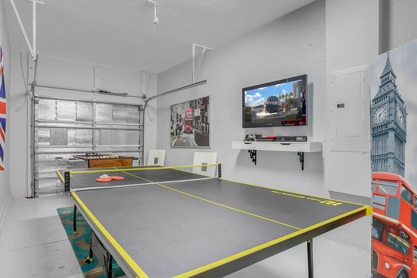 Game Room
40" TV
Ping Pong Table,  Foosball
XBOX