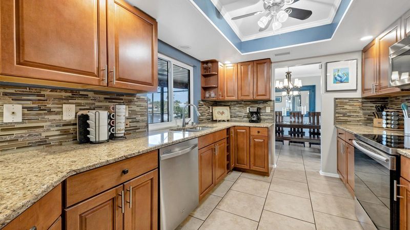 Bright kitchen space overlooking the canal