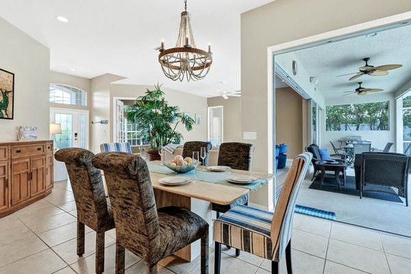 Dining table overlooking the pool