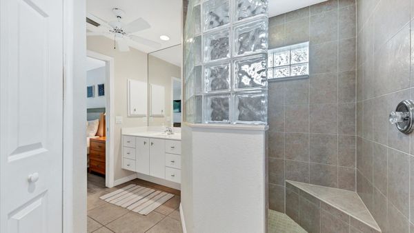 Spacious walk-in shower in the Queen guest bedroom ensuite