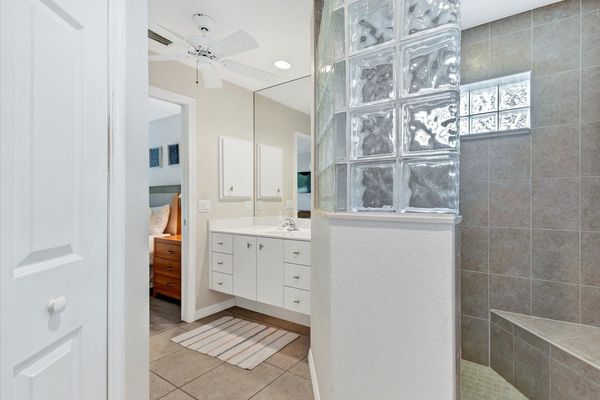Spacious walk-in shower in the Queen guest bedroom ensuite