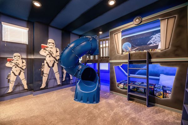 Blast off down the tube slide as you prepare for a fun day!