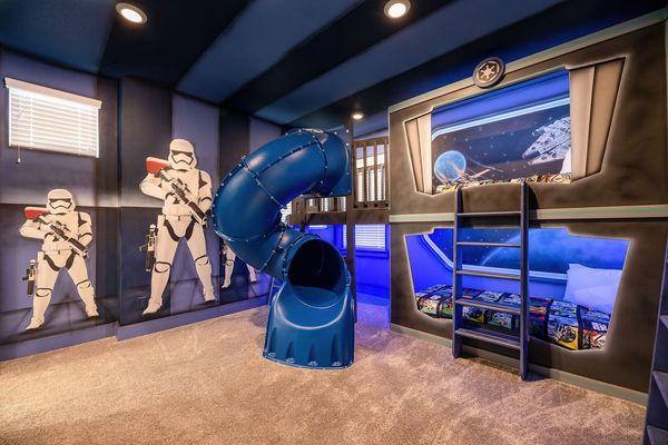 Blast off down the tube slide as you prepare for a fun day!