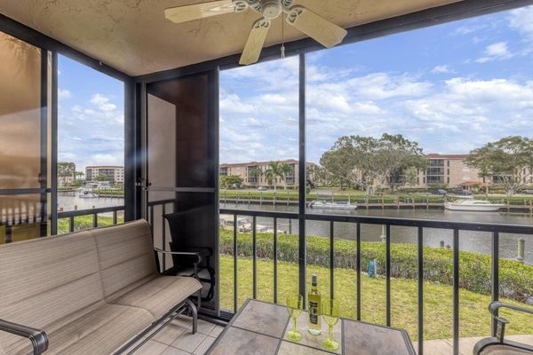 Private balcony overlooking the peaceful canal and docks