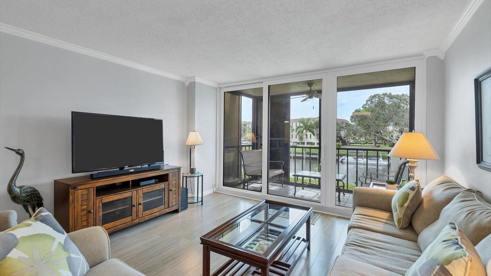 Bright and comfortable living room space with sleeper sofa
