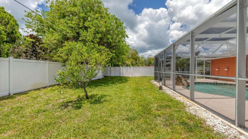 Lots of outdoor space in the private backyard