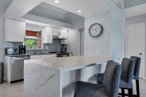 Seating at the breakfast bar