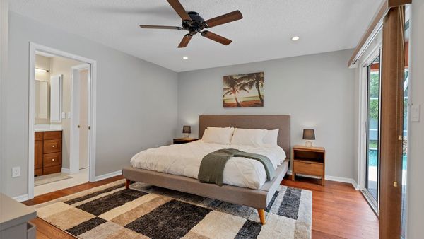 King master bedroom with ensuite bathroom and lanai access